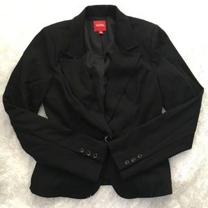 XOXO Sz M Black Casual Career Fitted Blazer Jacket